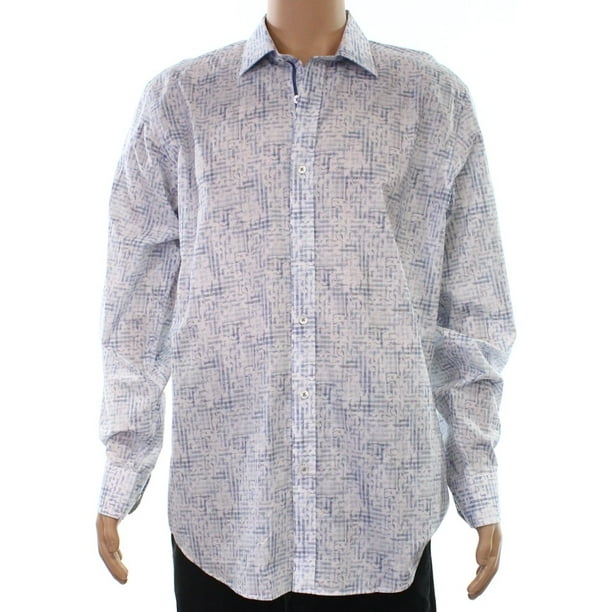 Bugatchi Seaside Square Classic Fit Long Sleeve Button Up Sport Shirt Sky Bugatchi Seaside Square Classic Fit Long Sleeve Button Up Sport Shirt Sky